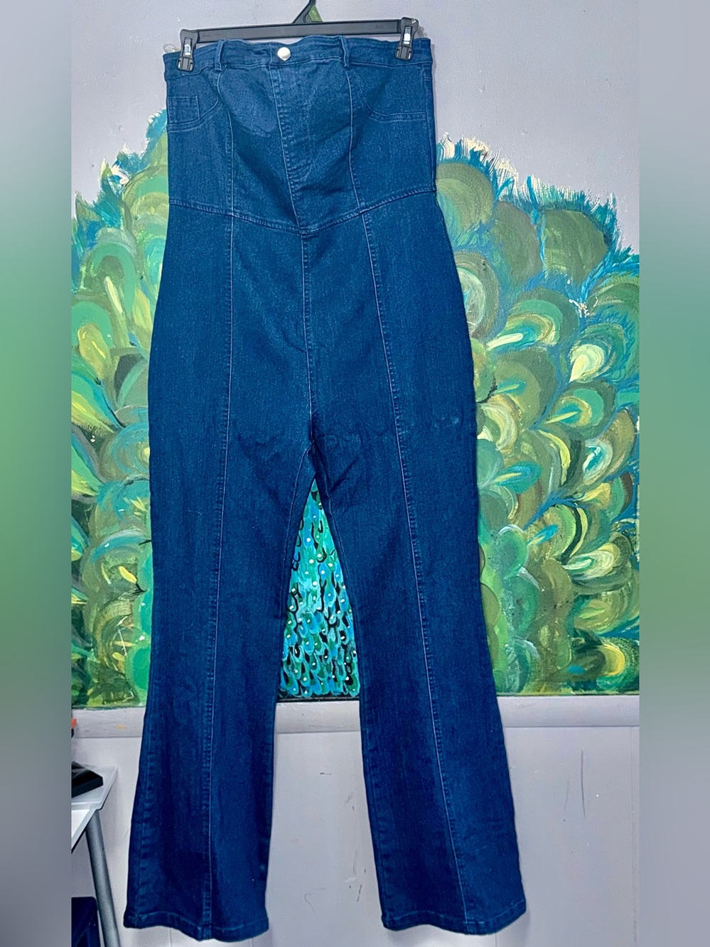 Fashion Nova Dark Blue Flared Jeans